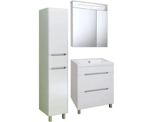 Пенал напольный белый с бельевой корзиной R Runo Парма УТ000002867