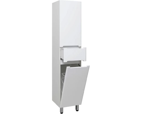 Пенал напольный белый с бельевой корзиной R Runo Парма УТ000002867