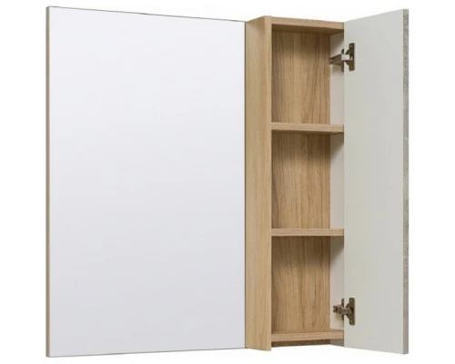 Зеркальный шкаф 85x75 см дуб/серый камень L/R Runo Мальта 00-00001104