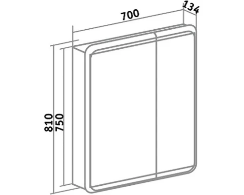 Зеркальный шкаф 70x81 см белый Runo Эрика УТ000003320