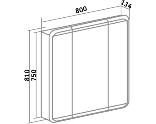 Зеркальный шкаф 80x81 см белый Runo Эрика УТ000003321
