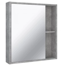 Зеркальный шкаф 60x65 см серый бетон L/R Runo Эко 00-00001186
