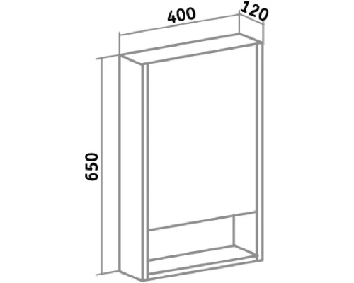 Зеркальный шкаф 40x65 см белый R Runo Микра УТ000002341
