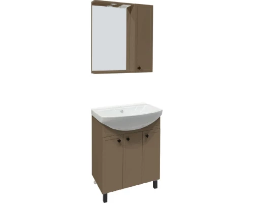 Зеркальный шкаф 75x75 см бежевый R Runo Римини 00-00001280