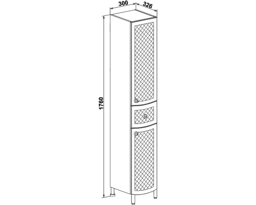 Пенал напольный белый R Runo Милано УТ000002107