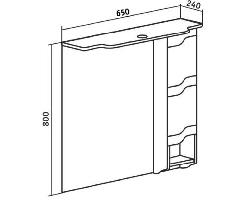 Зеркальный шкаф 65x80 см белый R Runo Стиль УТ000002339