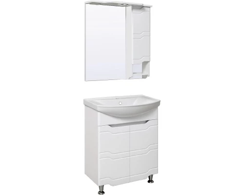 Зеркальный шкаф 65x80 см белый R Runo Стиль УТ000002339