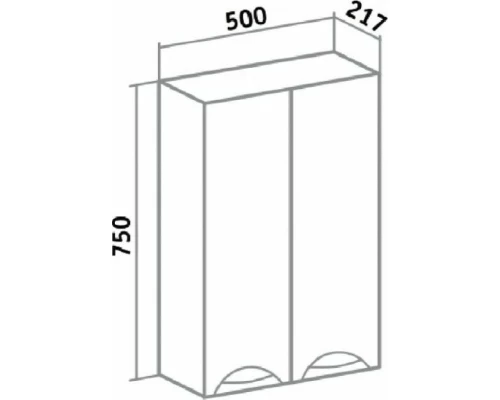 Шкаф двустворчатый 50x75 см белый Runo Барселона УТ000002340