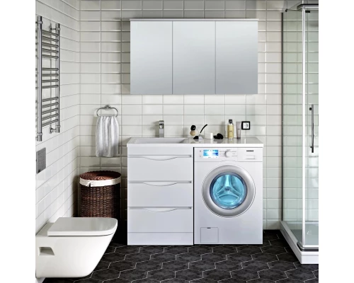 Зеркальный шкаф 105x70 см белый Runo Лира 00-00000254