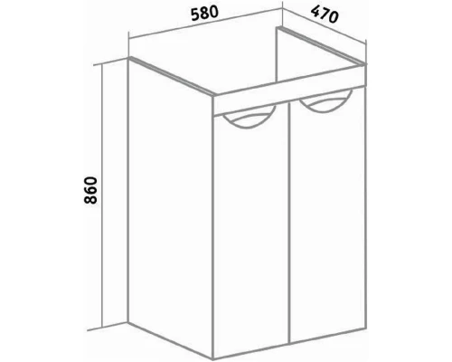 Тумба белый 58 см Runo Лира УТ000003443