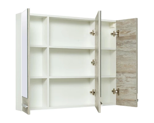 Зеркальный шкаф 100x75 см дуб скандинавский/белый Runo Вудлайн 00-00001008