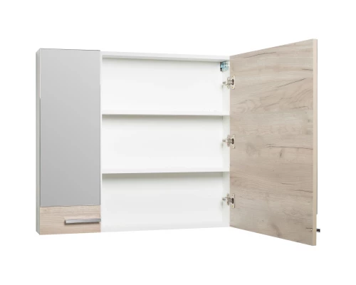 Зеркальный шкаф 85x75 см дуб крафт/белый Runo Вудлайн 00-00001348