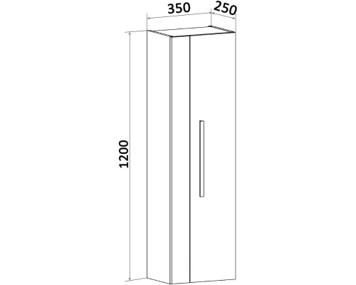 Пенал подвесной железный камень/белый L/R Runo Вудлайн 00-00001339
