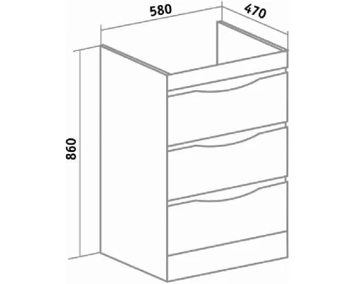 Тумба белый 58 см Runo Орион УТ000003442