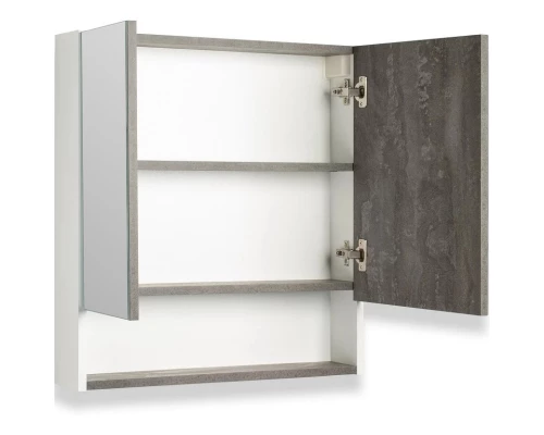 Зеркальный шкаф 60x65 см железный камень/белый Runo Бари 00-00001386