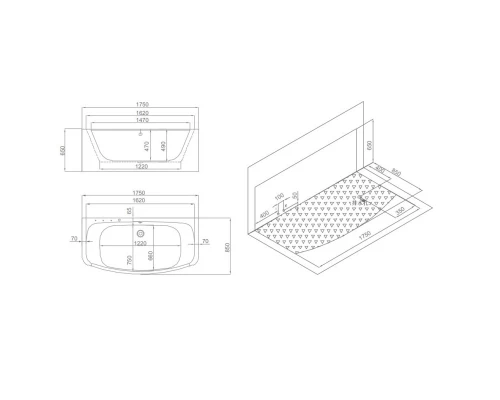 Акриловая гидромассажная ванна 175x85 см SSWW A4101CGSM