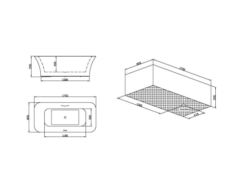Акриловая ванна 175x85 см SSWW M706