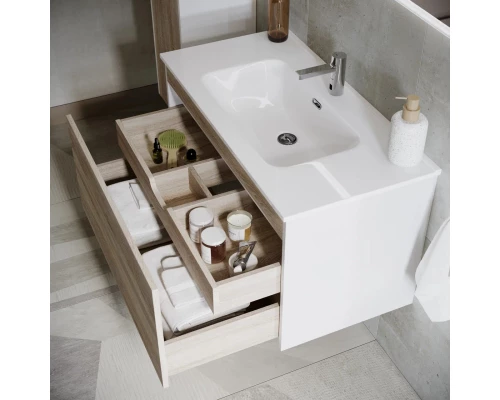 Тумба дуб бардолино/белый глянец 89 см Sancos Smart SM90E