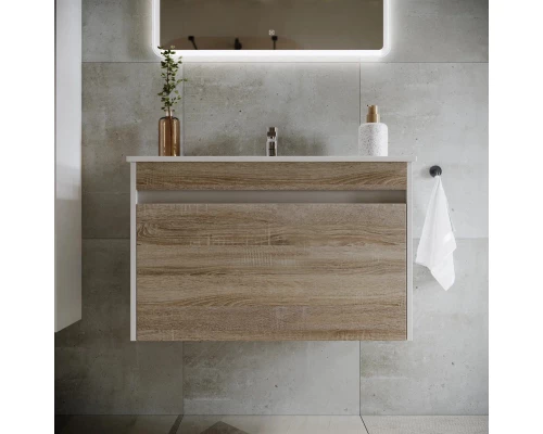 Тумба дуб бардолино/белый глянец 89 см Sancos Smart SM90E