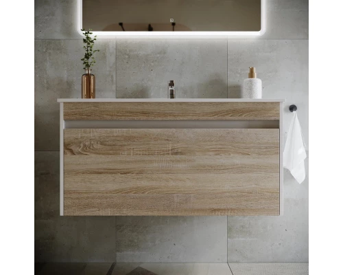 Тумба дуб бардолино/белый глянец 99 см Sancos Smart SM100E