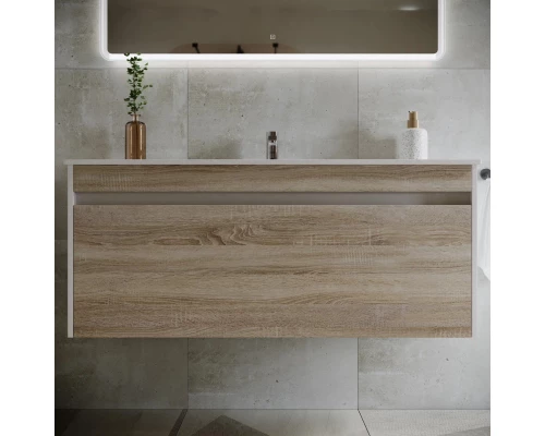 Тумба дуб бардолино/белый глянец 119 см Sancos Smart SM120-1E