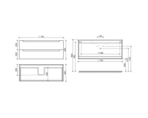 Тумба белый глянец 119 см Sancos Norma 2.0 NR2.0120-1W