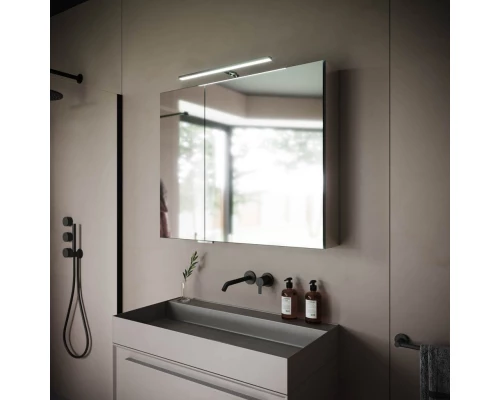 Зеркальный шкаф 90x74 см алюминий Sancos Hilton Z900