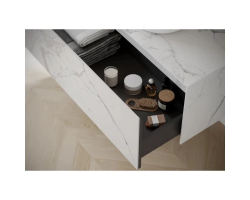 Комплект мебели белый мрамор 119,9 см Sancos Stone ST120SV + CN5023 + SF900