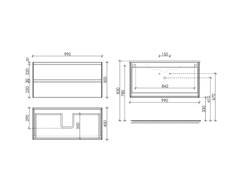 Комплект мебели карпатская ель 101 см Sancos Cento CN100KE + CN7003 + AR1000