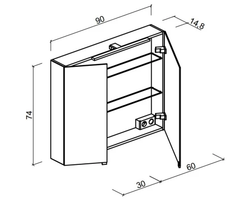 Комплект мебели дуб чарльстон 81 см Sancos Libra LB80ECH + CN7005 + Z800