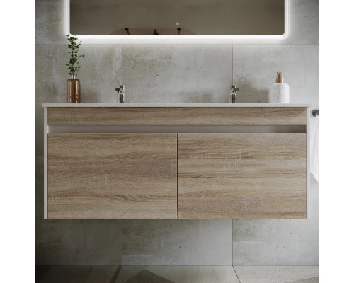 Комплект мебели дуб бардолино/белый глянец 121 см Sancos Smart SM120-2E + CN7004 + AR1200