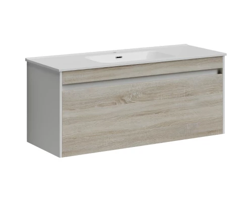 Тумба с раковиной дуб бардолино/белый глянец 121 см Sancos Smart SM120-1E + CN7006