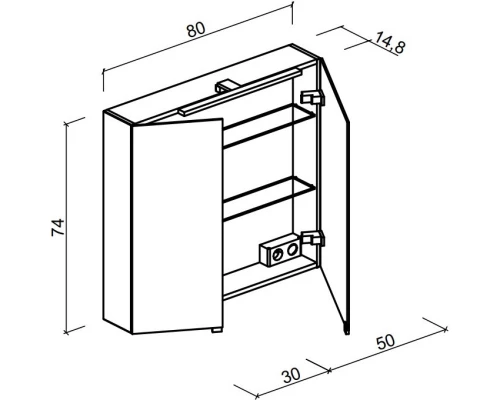 Комплект мебели белый глянец 81 см Sancos Urban UR80W + CN7005 + Z800
