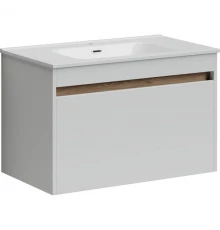 Тумба с раковиной белый глянец 81 см Sancos Smart SM80W + CN7005