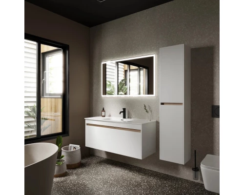 Комплект мебели белый глянец 121 см Sancos Smart SM120-1W + CN7006 + CI1200