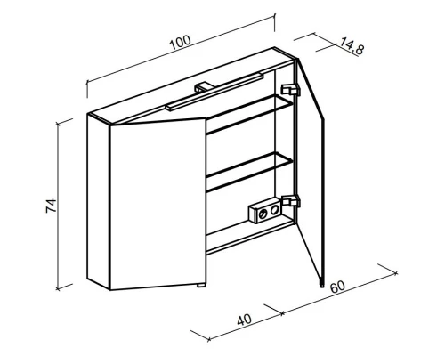 Комплект мебели белый глянец 101 см Sancos Libra LB100W + CN7003 + Z1000