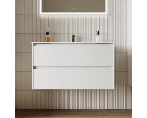 Комплект мебели белый глянец 91 см Sancos Cento CN90W + CN7002 + CI900