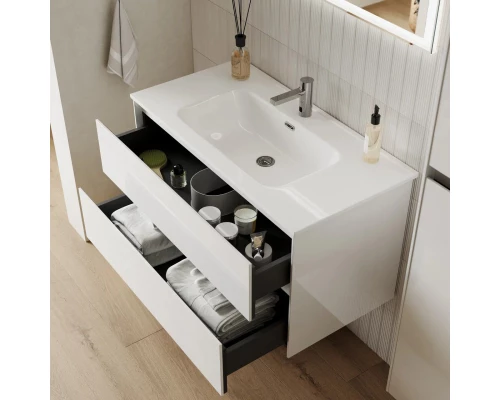 Комплект мебели белый глянец 101 см Sancos Cento CN100W + CN7003 + CI1000