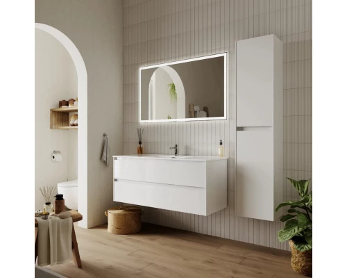 Тумба с раковиной белый глянец 121 см Sancos Cento CN120-1W + CN7006