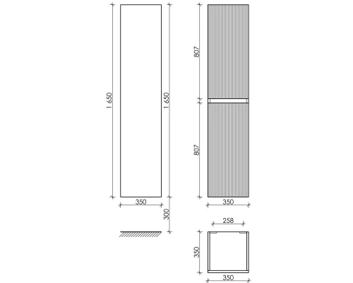 Пенал подвесной белый матовый L/R Sancos Snob T PSNT35W