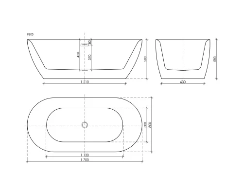 Акриловая ванна 170x80 см Sancos Fusion FB03
