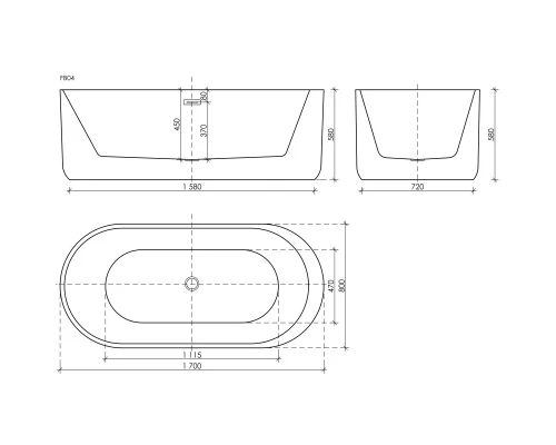 Акриловая ванна 170x80 см Sancos Fiori FB04