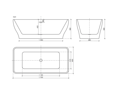 Акриловая ванна 170x80 см Sancos Neo FB09
