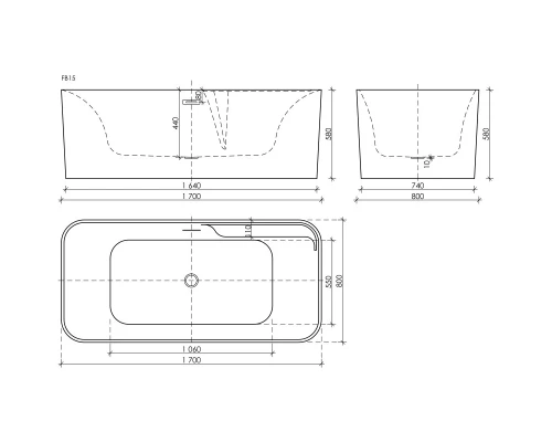 Акриловая ванна 170x80 см Sancos Sigma FB15