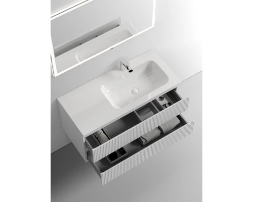 Тумба с раковиной белый матовый 101 см Sancos Snob T SNT100RW + CN7015