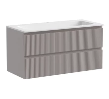 Тумба с раковиной серый матовый 101 см Sancos Snob T SNT100SM + CN7013