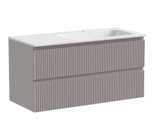 Тумба с раковиной серый матовый 101 см Sancos Snob R SNR100RSM + CN7015