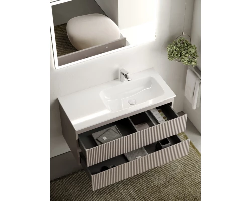 Тумба с раковиной серый матовый 101 см Sancos Snob R SNR100RSM + CN7015