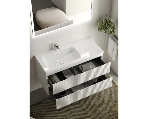 Тумба с раковиной белый матовый 101 см Sancos Snob R SNR100LW + CN7014