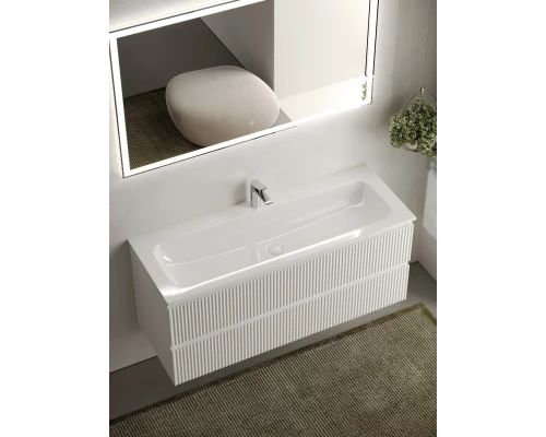 Тумба с раковиной белый матовый 121 см Sancos Snob R SNR120W + CN7017